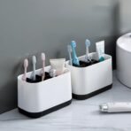 6-Compartment Multi-Purpose Organizer Toothbrush Holder Stand ? Versatile Plastic Caddy for Bathroom, Office, and Home Storage - Image 3