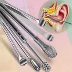 6-in-1 Ear Wax Cleaner Kit Reusable Ear Cleaning Tools with Leather Pouch for Ear Hygiene Maintenance and Travel - Image 3