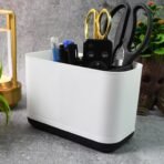 6-Compartment Multi-Purpose Organizer Toothbrush Holder Stand ? Versatile Plastic Caddy for Bathroom, Office, and Home Storage - Image 5