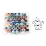 Premium Paint by Number Kits Set | 24 Vibrant Numbered Acrylic Colors & 2 Paint Brush Sets | Adult & Kids Beginner Art Project