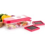 Plastic Chopper Vegetable and Fruit Cutter, Red - Image 2