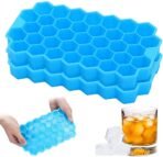 Flexible Silicone Honeycomb Ice Cube Mould Tray 37 Cavity Multicolor Ice Tray for Whiskey, Cocktails, and Beverages