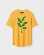 Yellow Unisex Cotton Regular Fit Printed Round Neck T-Shirt