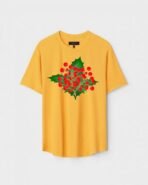 Yellow Unisex Polyster Regular Fit Printed Round Neck T-Shirt