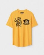 Yellow Unisex Cotton Regular Fit Printed Round Neck T-Shirt