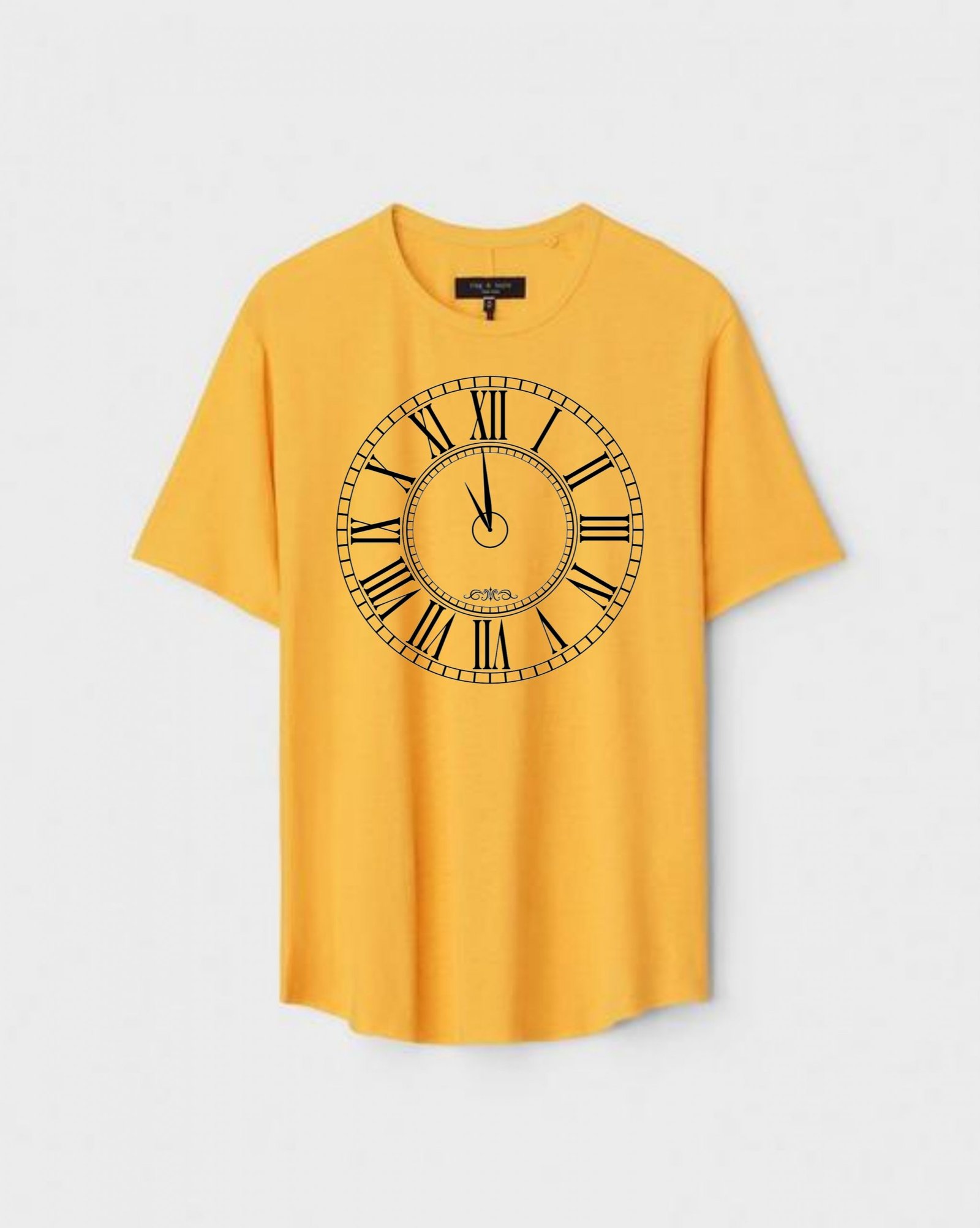 YLW-CTN-B-009-scaled-1.jpg Yellow Unisex Cotton Regular Fit Printed Round Neck T-Shirt - Image 1
