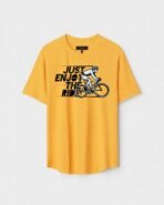 Yellow Unisex Cotton Regular Fit Printed Round Neck T-Shirt