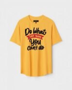 Yellow Unisex Cotton Regular Fit Printed Round Neck T-Shirt