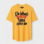 Yellow Unisex Cotton Regular Fit Printed Round Neck T-Shirt