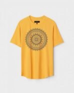 Yellow Unisex Cotton Regular Fit Printed Round Neck T-Shirt