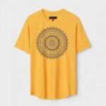 Yellow Unisex Cotton Regular Fit Printed Round Neck T-Shirt