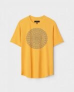 Yellow Unisex Cotton Regular Fit Printed Round Neck T-Shirt