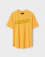 Yellow Unisex Cotton Regular Fit Printed Round Neck T-Shirt