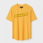 Yellow Unisex DOT KNIT Regular Fit Printed Round Neck T-Shirt