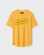 Yellow Unisex Cotton Regular Fit Printed Round Neck T-Shirt
