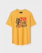 Yellow Unisex Cotton Regular Fit Printed Round Neck T-Shirt