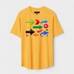 Yellow Unisex Cotton Regular Fit Printed Round Neck T-Shirt