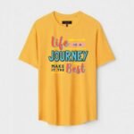 Yellow Unisex Cotton Regular Fit Printed Round Neck T-Shirt