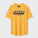 Yellow Unisex Cotton Regular Fit Printed Round Neck T-Shirt