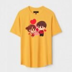 Yellow Unisex Cotton Regular Fit Printed Round Neck T-Shirt