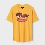 Yellow Unisex Cotton Regular Fit Printed Round Neck T-Shirt
