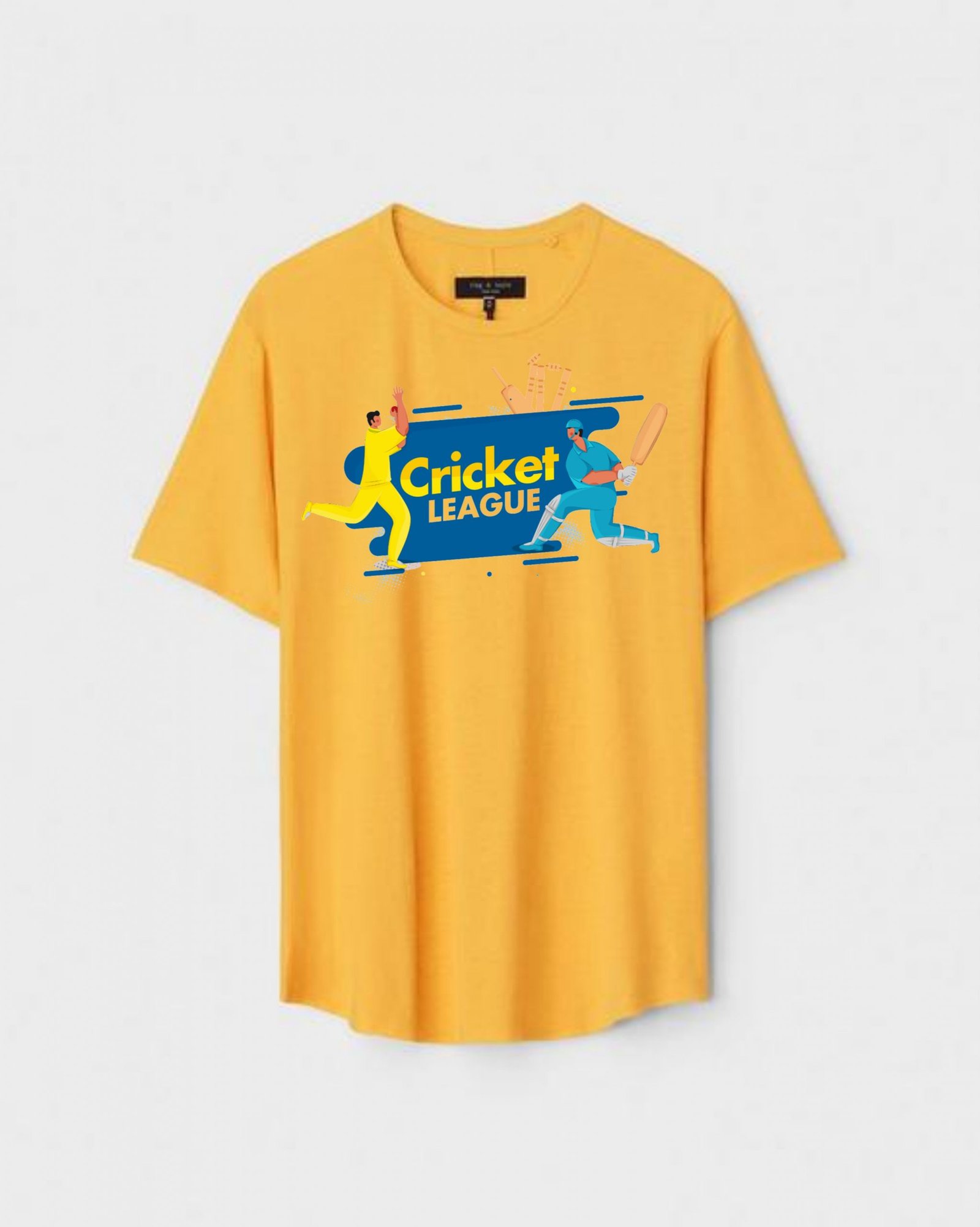 YLW-CTN-L-002-scaled-1.jpg Yellow Unisex Cotton Regular Fit Printed Round Neck T-Shirt - Image 1