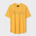 Yellow Unisex Cotton Regular Fit Printed Round Neck T-Shirt