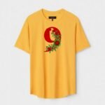 Yellow Unisex Polyster Regular Fit Printed Round Neck T-Shirt