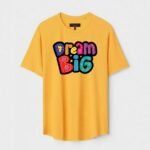 Yellow Unisex Cotton Regular Fit Printed Round Neck T-Shirt
