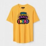 Yellow Unisex Cotton Regular Fit Printed Round Neck T-Shirt