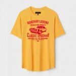 Yellow Unisex Cotton Regular Fit Printed Round Neck T-Shirt