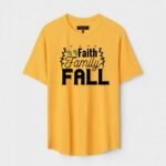 Yellow Unisex DOT KNIT Regular Fit Printed Round Neck T-Shirt