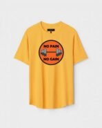 Yellow Unisex DOT KNIT Regular Fit Printed Round Neck T-Shirt