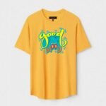 Yellow Unisex Cotton Regular Fit Printed Round Neck T-Shirt