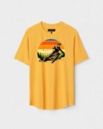 Yellow Unisex Polyster Regular Fit Printed Round Neck T-Shirt