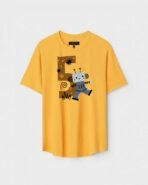Yellow Unisex Polyster Regular Fit Printed Round Neck T-Shirt