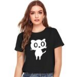 Cotton Regular Fit Printed Round Neck T-Shirt For Women