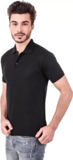 One-H Men's Polo Neck Short Sleeve Casual Tshirt Black color (Pack of 1) - Image 3