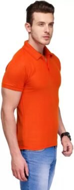 One-H Men's Polo Neck Short Sleeve Casual Tshirt Combo of Red, Orange, Yellow colors (Pack of 3) - Image 3